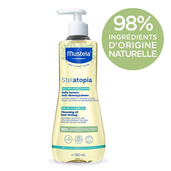 Stelatopia Mustela Huile lavante peau atopique bébé