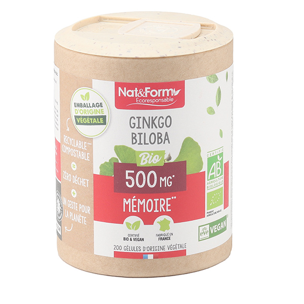 Ginkgo biloba Nat et Form bio gélules Mémoire