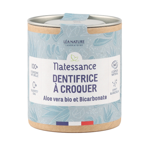 Dentifrice à croquer Natessance Aloe vera bio et Bicarbonate