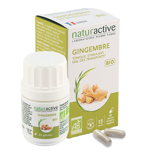 Naturactive gélules de gingembre bio mal des transports