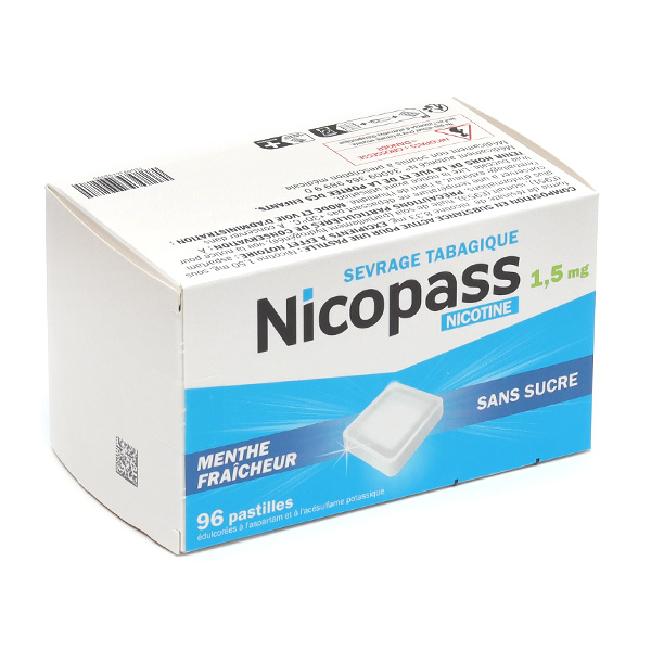 Nicopass menthe fraicheur 1,5 mg de nicotine