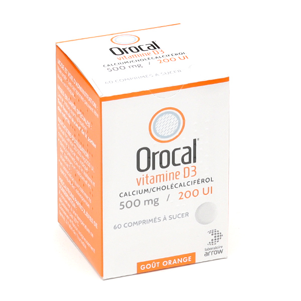 Orocal calcium et vitamine D3 500mg/200 UI