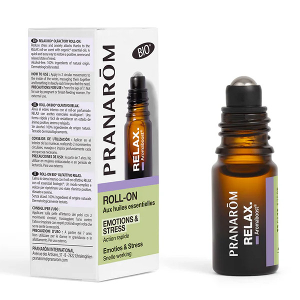 Relax Aromaboost Pranarom Roll-on Bio émotions et stress