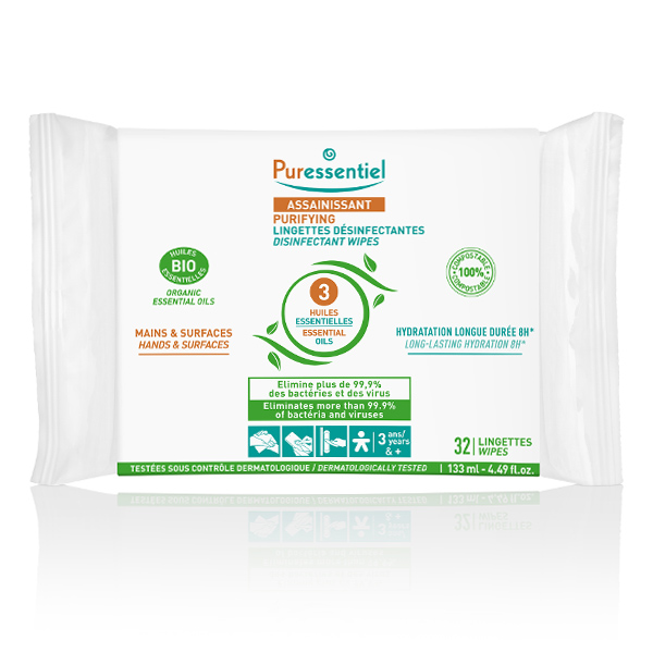 Puressentiel lingettes désinfectantes hydratantes