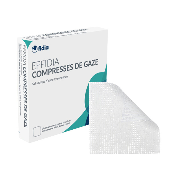 Effidia Compresse de gaze imprégnée de sel sodique d'acide hyaluronique
