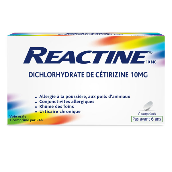 Antihistaminique Reactine 10 mg allergie