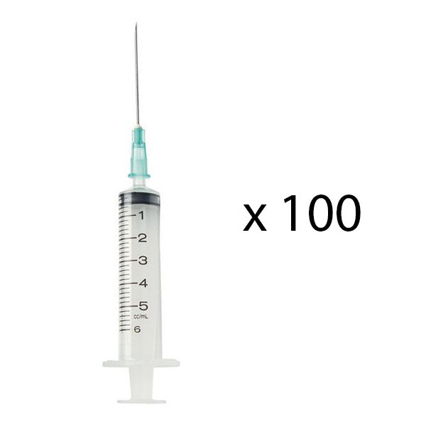 Seringue 3 pièces Terumo avec aiguille 21G par 100