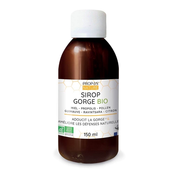 Sirop mal de gorge bio Propos Nature