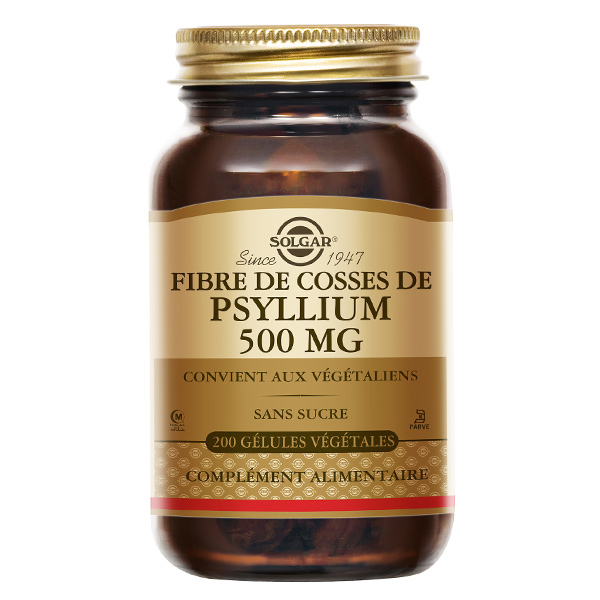 Gélules Solgar fibres de cosses de Psyllium 500 mg