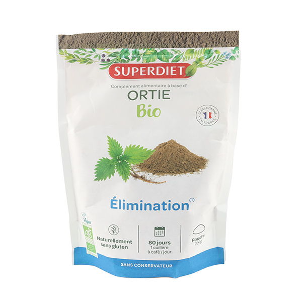 SuperDiet Ortie Bio en poudre pour éliminer