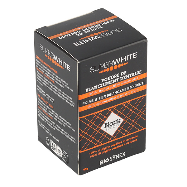 Poudre de blanchiment des dents au charbon actif SuperWhite Black Edition