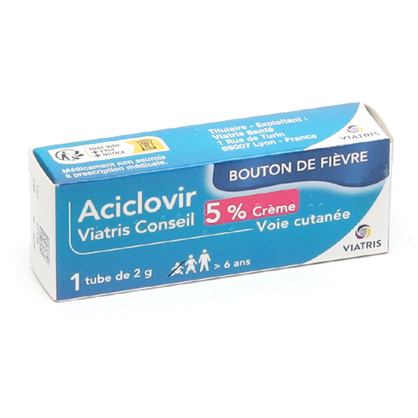 Viatris Aciclovir creme herpès tube
