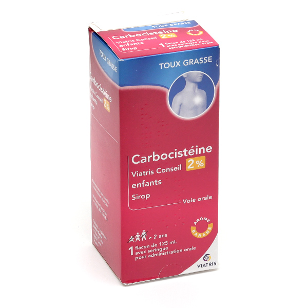 Carbocistéine 2% Viatris enfants sirop toux grasse