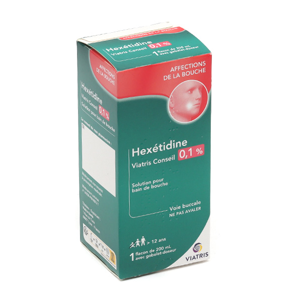 Bain de bouche antiseptique Hexétidine 0,1% Viatris