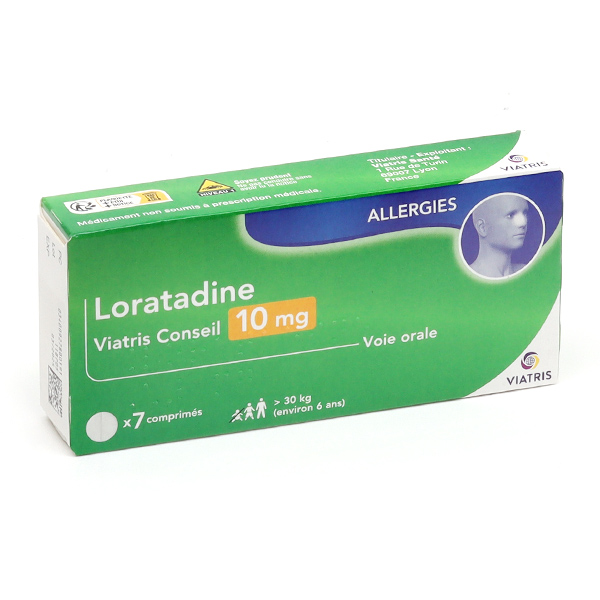 Loratadine 10mg Viatris comprimés rhinite allergique