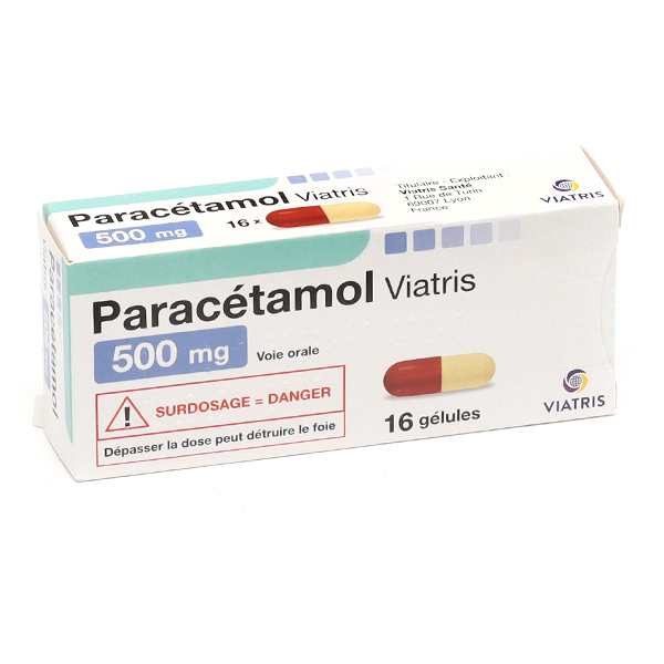 Paracétamol 500 mg Viatris en gélules