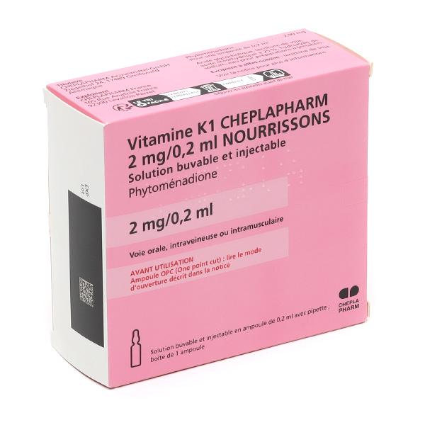 Vitamine K bébé ampoule 2 mg