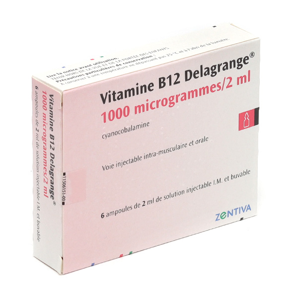 Ampoules Vitamine B12 Delagrange 1000µg/2ml