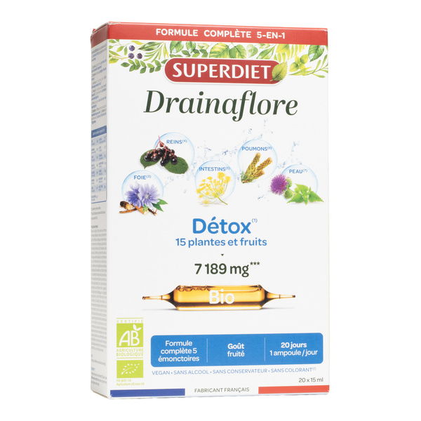 Super Diet Drainaflore bio ampoules