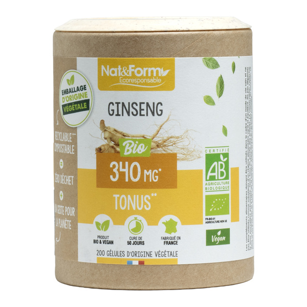 Ginseng Nat et Form Ecoresponsable bio gélules Tonus