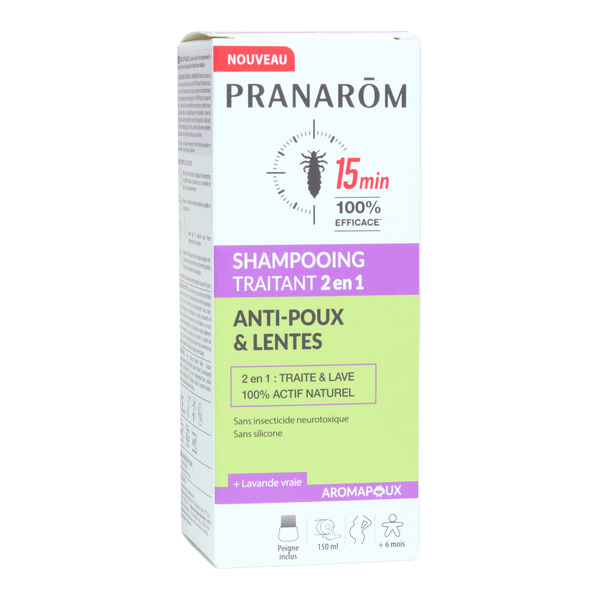 Pranarom Aromapoux shampooing traitant 2 en 1 anti poux et lentes