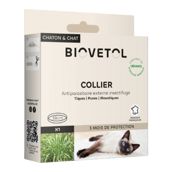 Collier anti puce chat Biovetol