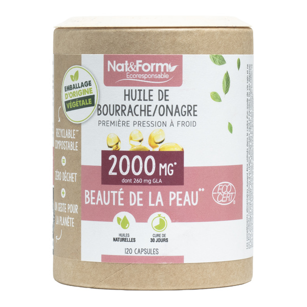 Nat et Form Ecoresponsable Huiles de bourrache-onagre bio capsules