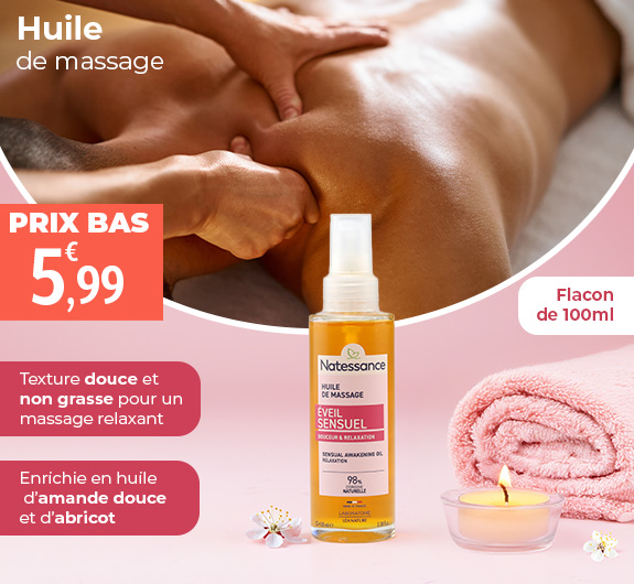Prix bas Natessance huile de massage éveil sensuel