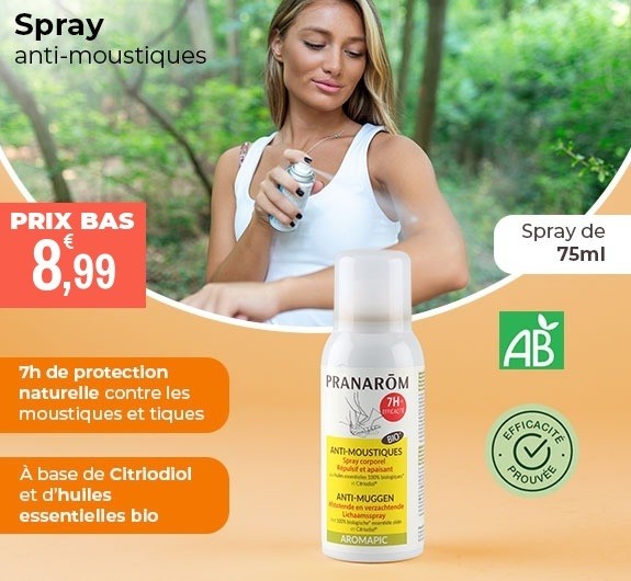 Prix bas Pranarom Aromapic spray corporel anti-moustique bio