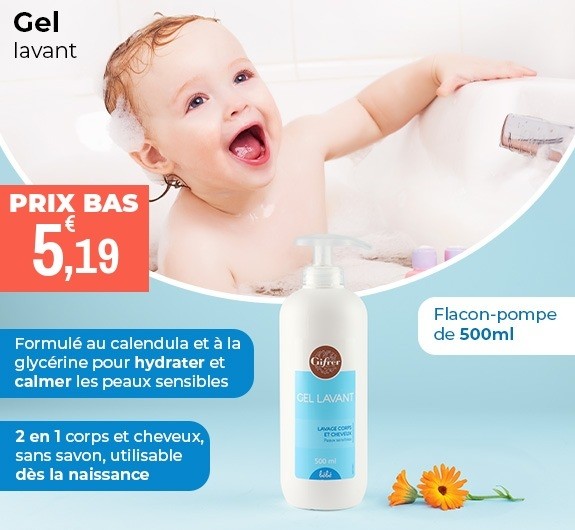 Prix bas Gifrer Bébé gel lavant corps et cheveux