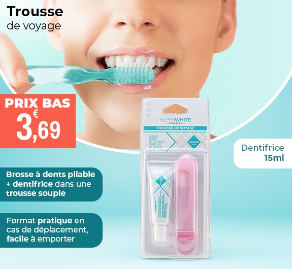 Prix bas Super White trousse de voyage