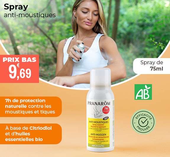 Prix bas Pranarom Aromapic spray corporel anti-moustique bio