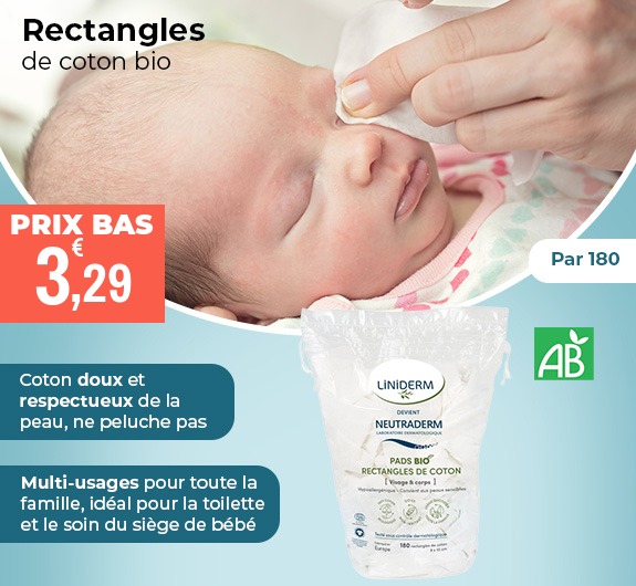 Prix bas Gilbert Liniderm rectangles de coton Bio