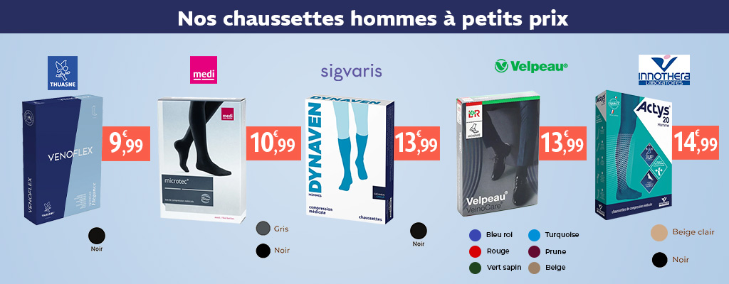 Prix bas Chaussettes contention homme