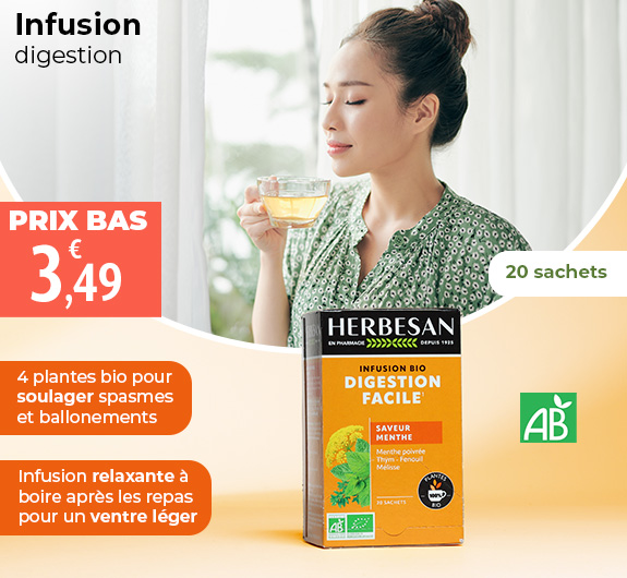Prix bas Herbesan infusion bio Digestion facile sachets