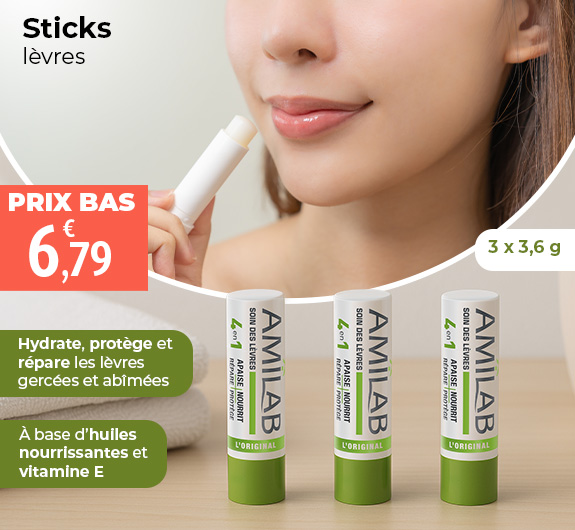 Prix bas stick à lèvres Amilab x 3