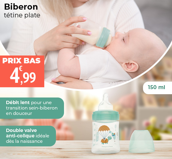 Prix bas Dodie Biberon Tétine plate débit lent 150 ml