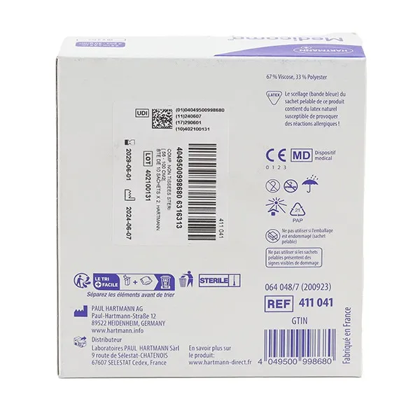 Medicomp compresses non tissées stériles