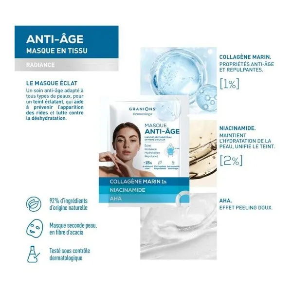 Granions Masque visage anti âge Eclat