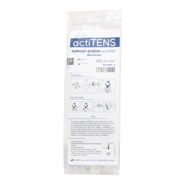 ActiTENS pack de 2 supports adhésifs