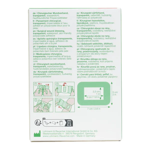 Lohmann Curapor transparent pansement chirurgical stérile