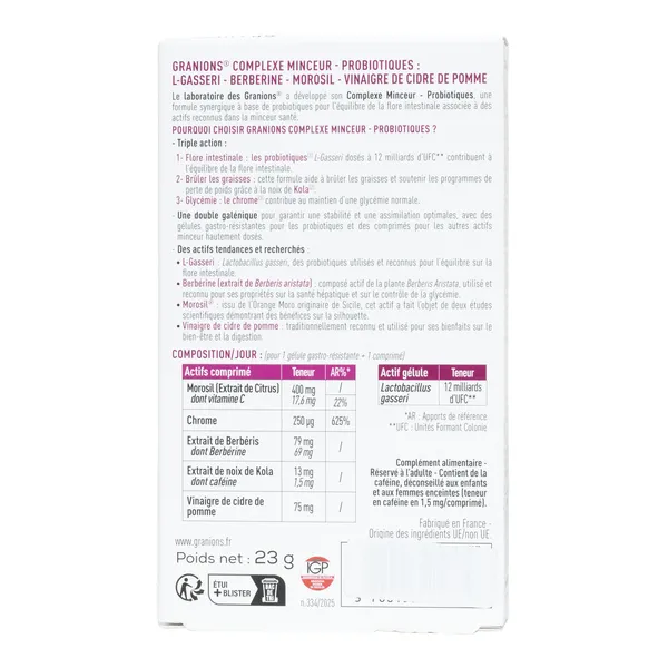 Granions Complexe minceur comprimés + gélules