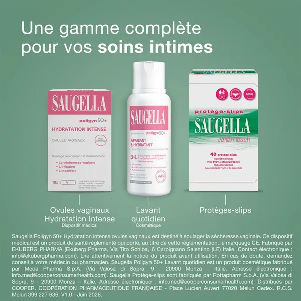 Saugella Poligyne 50+ Ovule vaginal hydratation intense