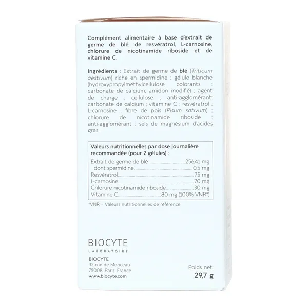 Biocyte Clinical Age Reverse gélules