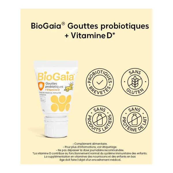 Biogaia Gouttes probiotiques + Vitamine D