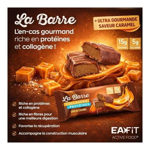 Eafit barre collagène + protéines Caramel