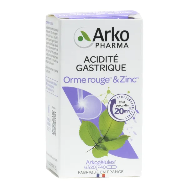 Arkogélules Orme rouge et Zinc