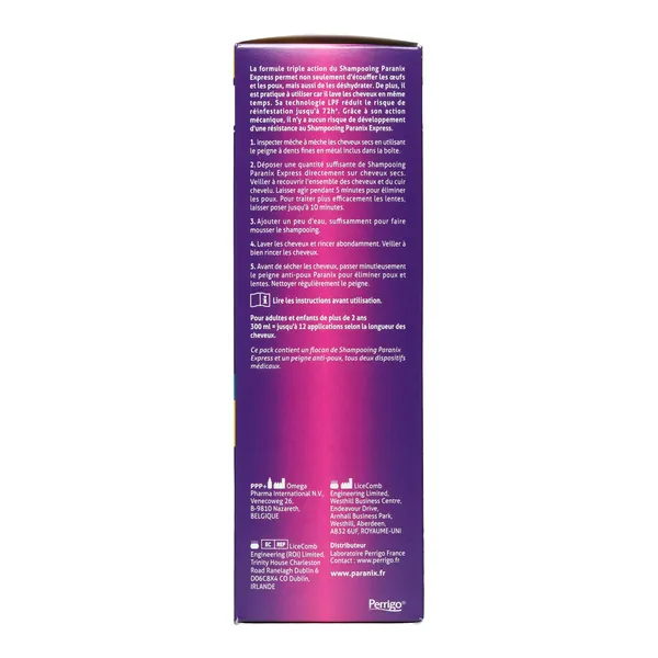 Paranix Express Shampooing anti poux + peigne