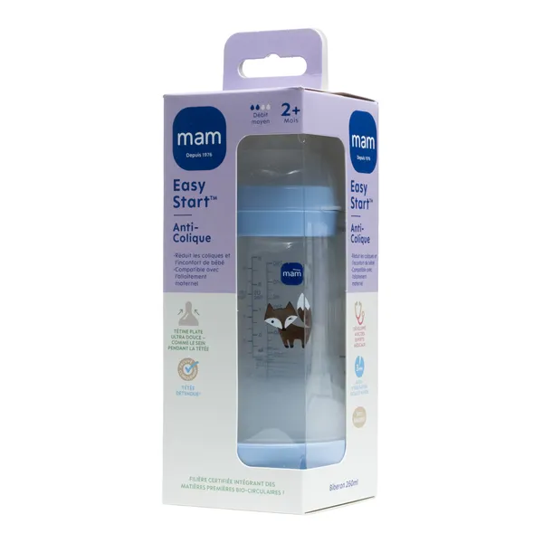 MAM Biberon Easy Start débit moyen 260 ml