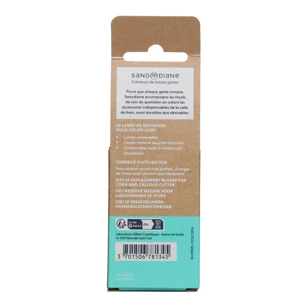 Sanodiane 10 lames de rechange pour coupe-cors